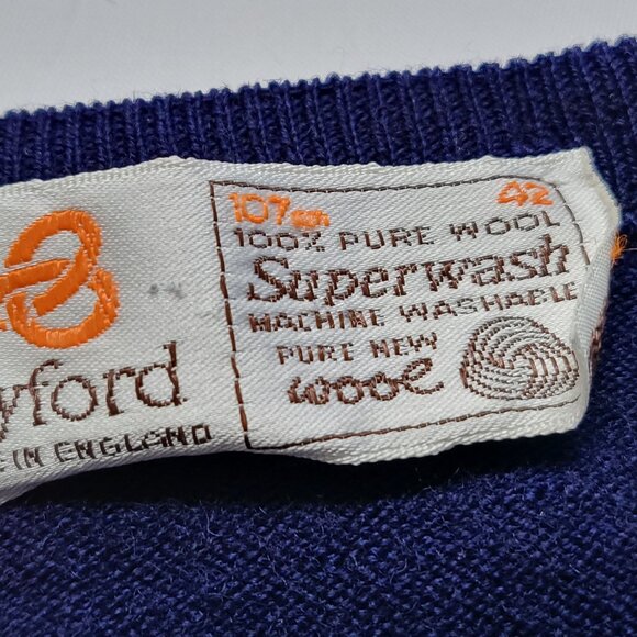 Vintage Byford Wool Sweater Mens Size 42 Pullover Superwash Made in England - Picture 5 of 14